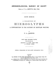 Cover of: A Collection of Hieroglyphs: A Contribution to the History of Egyptian Writing