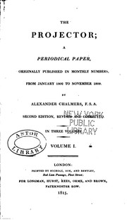 Cover of: The Projector: a periodical paper