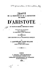 Cover of: Traité de la production et de la destruction des choses, suivi du Traité sur ... by 