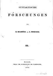Cover of: Syntaktische forschungen