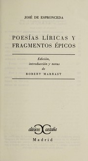 Cover of: Poesías líricas y fragmentos épicos.