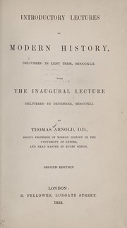 Cover of: Introductory lectures on modern history