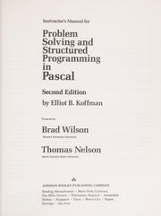 Cover of: Problem Solving & Structured Programming in Pascal