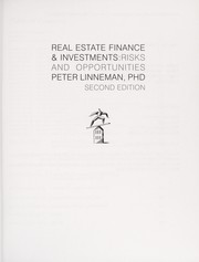 Real estate finance & investments by Peter Linneman