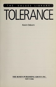 Cover of: Tolerance