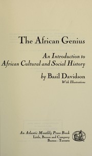 Cover of: The African genius; an introduction to African cultural and social history