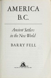 Cover of: America B.C. : ancient settlers in the New World