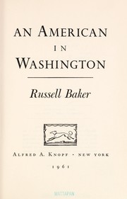 Cover of: An American in Washington.