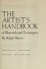 Cover of: The artist's handbook of materials and techniques.