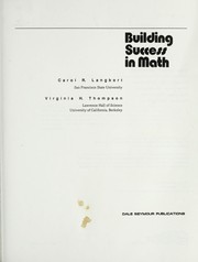 Cover of: Building Success in Math: Grades 9-12