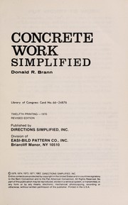Cover of: Concrete work simplified
