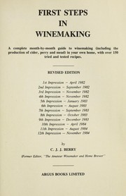 Cover of: First Steps in Winemaking