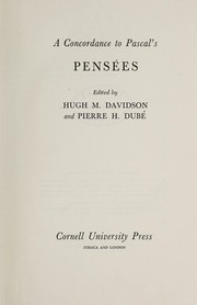 Cover of: A Concordance to Pascal's Pensées