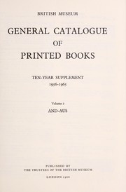 General catalogue of printed books by British Museum