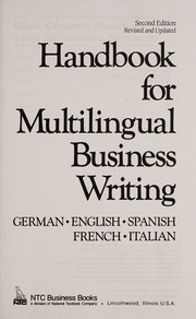 Cover of: Handbook for multilingual business writing: German, English, Spanish, French, Italian.