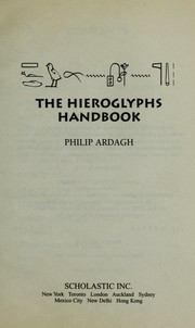Cover of: The Hieroglyphs Handbook Teach Yourself Ancient Egyptian