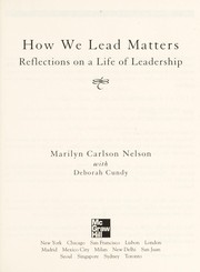 Cover of: How we lead matters [electronic resource] : reflections on a life of leadership