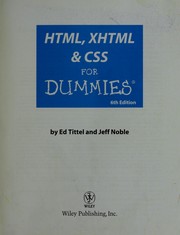 Cover of: HTML, XHTML & CSS for dummies.