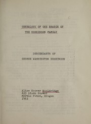 Genealogy of one branch of the Hoskinson family by Alice Hoover Wooldridge