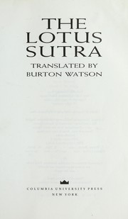 Cover of: The Lotus Sutra by translated by Burton Watson.