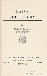 Cover of: Naive set theory
