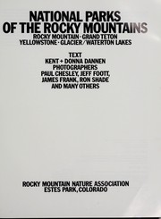 Cover of: National Parks of the Rocky Mountains