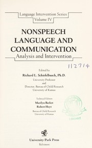 Cover of: Nonspeech language and communication: analysis and intervention