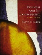 Cover of: Business and its environment by David P. Baron