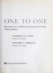 Cover of: One-To-One, 3e by Charles W. Dawe, Edward A. Dornan