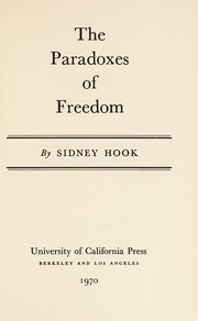 Cover of: The  paradoxes of freedom.