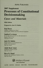 Cover of: Process of Constitutional Decisionmaking: Cases and Materials