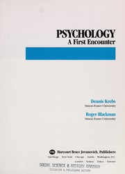Cover of: Psychology, a first encounter