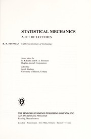 Cover of: Statistical mechanics; a set of lectures by Richard Phillips Feynman
