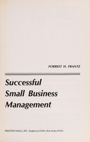 Cover of: Successful small business management