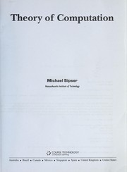 Cover of: Theory of computation