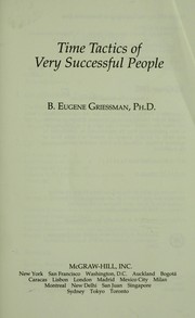 Cover of: Time Tactics of Very Sucessful People