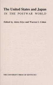 Cover of: The United States and Japan in the postwar world
