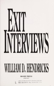 Cover of: Exit interviews