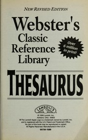 Cover of: Webster's Classic Reference Library Thesaurus.