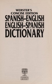 Cover of: Webster's Concise Edition Spanish-English English-Spanish Dictionary