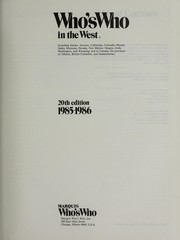 Cover of: Who's Who in the West, 1985-1986