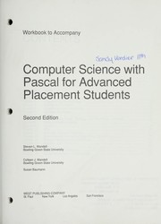 Cover of: Workbook for Computer Science with Pascal for Advanced Placement Students