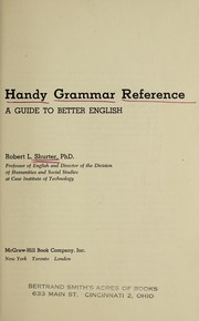 Cover of: Handy Grammar Reference: a guide to better English.
