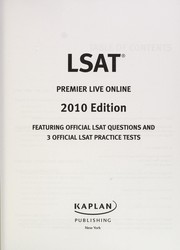 Cover of: LSAT premier live online: featuring official LSAT questions and 3 official LSAT practice tests