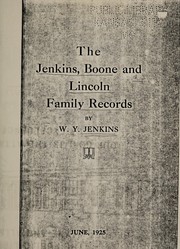Cover of: The Jenkins, Boone and Lincoln family records