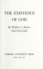 Cover of: The existence of God
