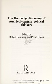 Cover of: The Routledge dictionary of twentieth-century political thinkers