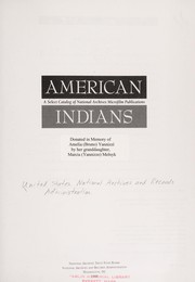 Cover of: American Indians: a select catalog of National Archives microfilm publications.