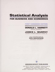 Statistical analysis for business and economics by Donald L. Harnett, David L. Harnett, James L. Murphy