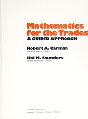 Cover of: Mathematics for the trades: a guided approach